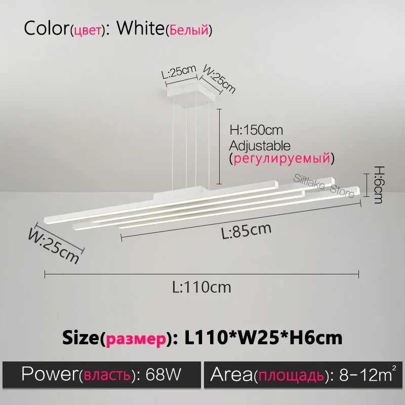 Modern Black Nordic Chandelier LED Light for Living Room by Afralia™