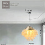 Gold Chrome Metal Shell Chandelier for Restaurant Living Room Hotel Hall