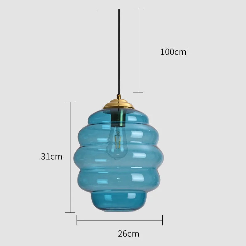 Colorful Glass Ball Pendant Light for Kitchen Dining Bar Home Decor