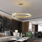 Round Iron Electroplating K9 Crystal LED Chandelier - Home Improvement