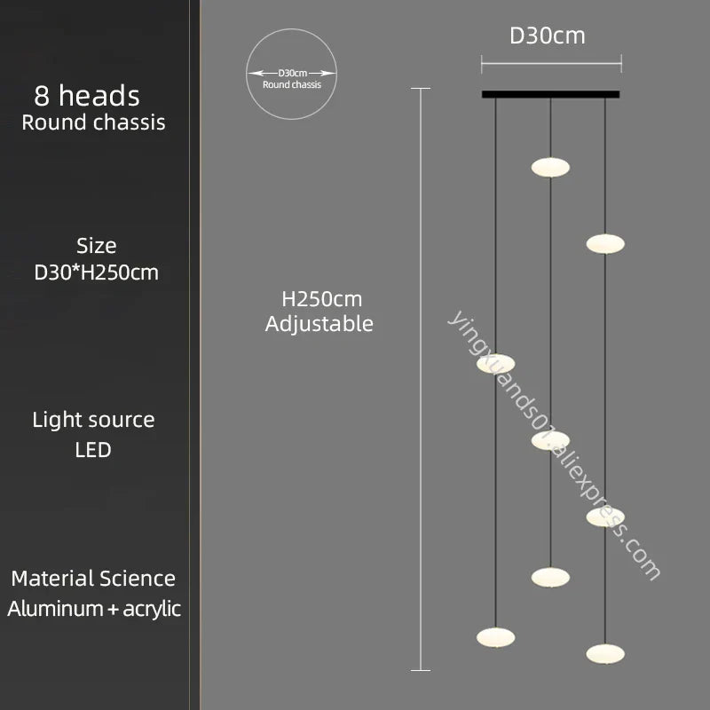 Modern Nordic LED Ceiling Chandelier for Home Living Room Staircase Lighting