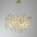 Luxury Crystal Tassel Pendant Chandelier for Living Room Dining Hotel Hall