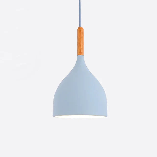 Wood Pendant Light: Modern Nordic Kitchen Ceiling Lamp for Dining Room & Coffee Bar