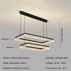 Minimalist Rectangle Acrylic LED Pendant Light - Nordic Design, Dimmable, Modern Hanging Lamp