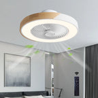 Wooden Ceiling Fan Light Remote Control Dimmable 3 Color for Indoor Bedroom