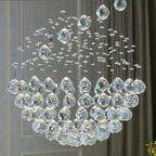 Spiral LED Vitrine Crystal Chandelier for Living Room Bedroom Hotel