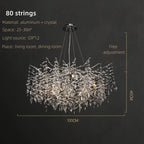 Crystal Pendant Chandelier Luxury LED Lighting Branch Design for Living and Dining Rooms