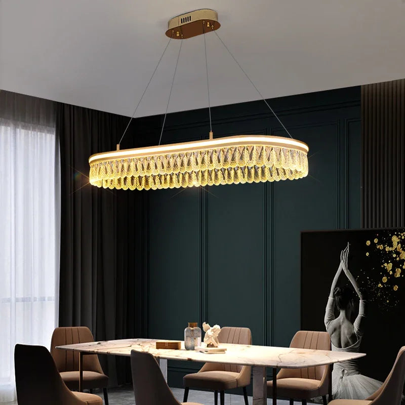 2024 Modern Crystal LED Chandelier for Living & Dining Room Decor