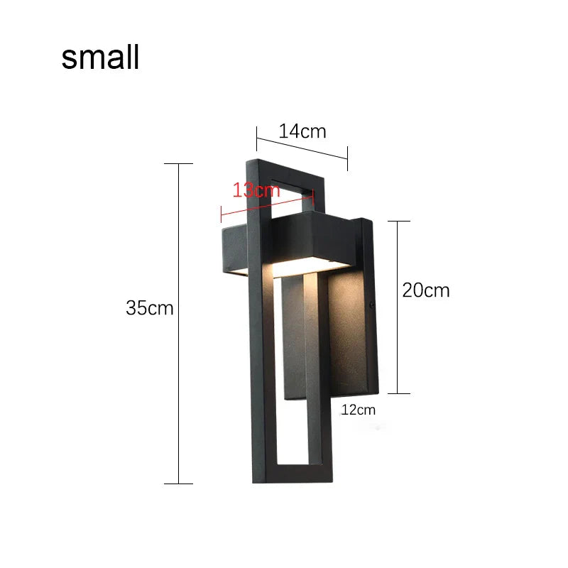 Outdoor LED Wall Light 10W Black Retro Vintage Waterproof Sconce Street Garden Luminaire