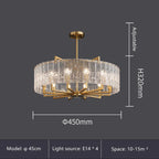 Luxury Water Ripple Glass Chandelier - LED Lighting Fixture for Home Decor