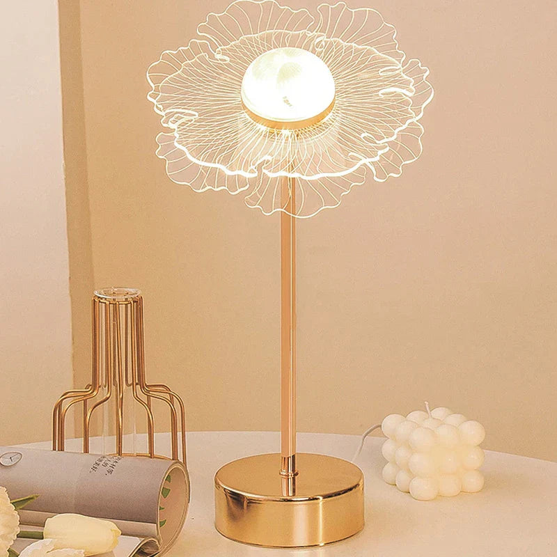Butterfly Gold Acrylic LED Desk Lamp for Artful Living Room Night Light
