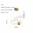 Modern Copper LED Chandelier for Living Room, Bedroom, Dining, Kitchen Decor