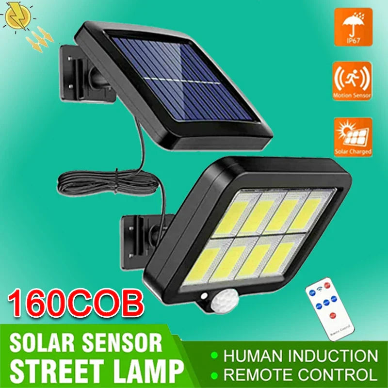 Solar Split Wall Lamp 3 Mode Motion Sensor Waterproof Garden Street Light