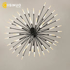 Firework Shape LED Chandelier in Gold and Black for Home Lighting