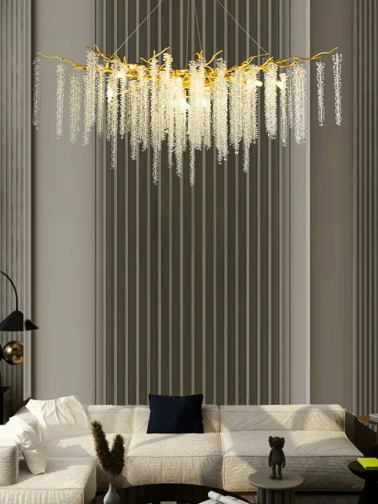 Luxury Crystal Chandelier Pendant Light Modern LED for Living Room Bedroom Restaurant