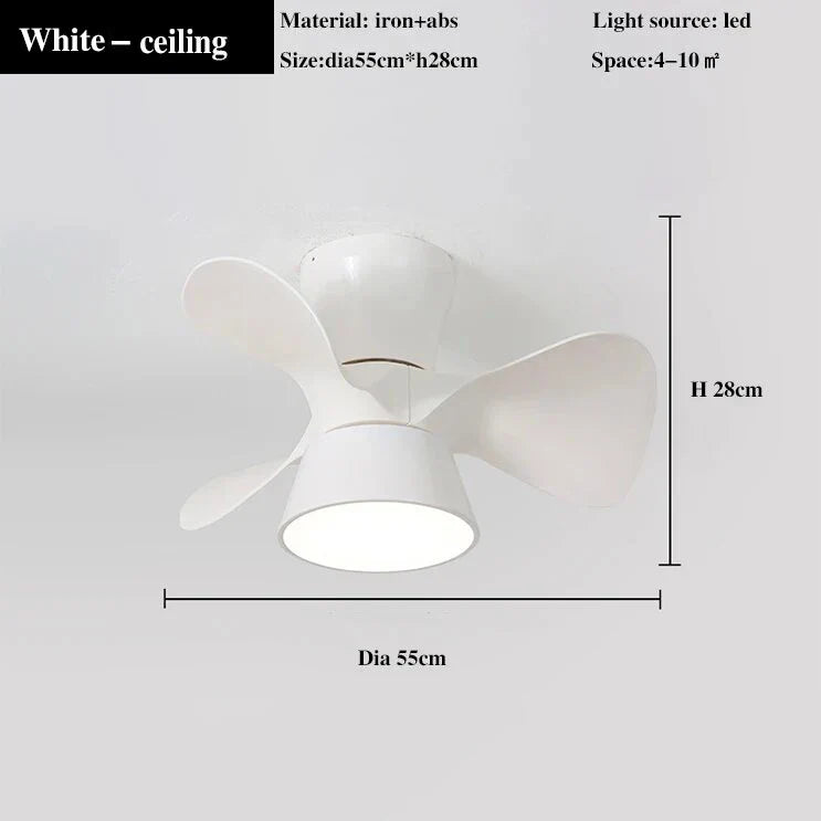 Colorful Macoron 22" Ceiling Fan Light, Smart Dimming DC Motor Remote Control