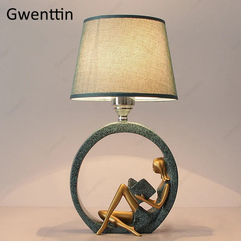 Guitar Girl Table Lamp for Bedroom Study Desk Light - Nordic Home Decor