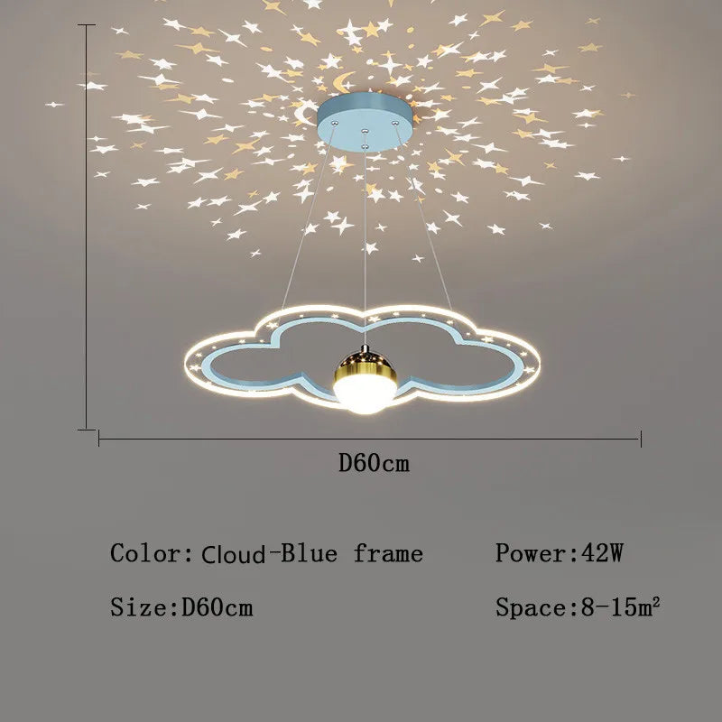 LED Star Chandelier: Kids Room Lighting Fixture for Bedroom & Study Room
