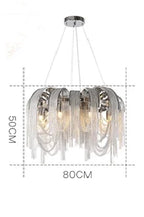 Nordic Tassel Chain Chandelier Chrome Metel Luxury Light for Living Room