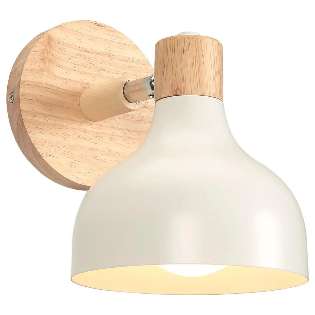 Nordic Wood Macaron Wall Sconce E27 Home Lighting Fixture