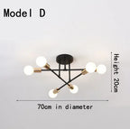 Nordic Modern Iron Art Golden Ceiling Lamps LED Chandeliers