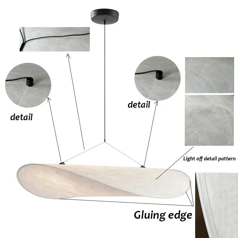 Silk LED Ceiling Chandelier - Handmade Pendant Hanging Lamp for Living Room