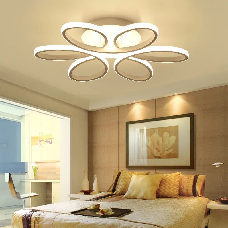 Flower Chandelier: Remote Control LED Ceiling Lamp for Modern Nordic Bedroom & Living Room