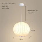 Tatami Fabric Shade LED Pendant Lights for Living Dining Bedroom