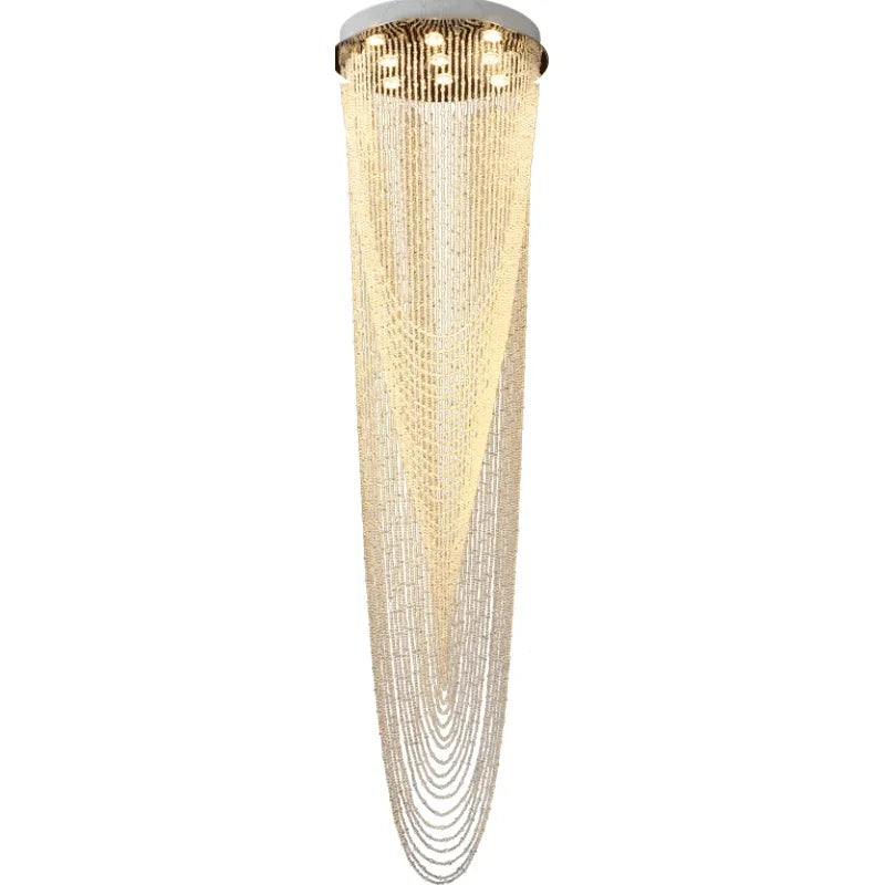 Rotating Crystal Chandelier for Duplex Villa Living Room Loft