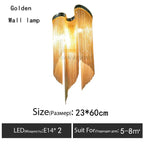 Luxury Tassel Chandelier: Elegant Aluminum Chain LED Lighting for Living Room Loft Villa