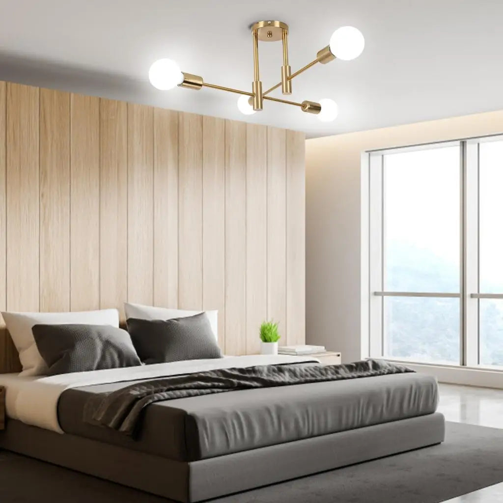 Industrial Chandelier: Modern Wrought Iron LED Ceiling Lamp for Home Decor