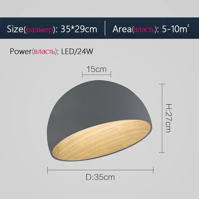 Wood Grain Ceiling Light - Designer Fixture for Study Room