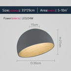 Wood Grain Ceiling Light - Designer Fixture for Study Room