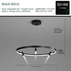 Black Round Combination Chandelier Pendant Light for Home Decor and Kitchen