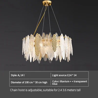 Glass Chandelier Light for Living Room, Bedroom, Dining: Luxury Art Designer Lighting
