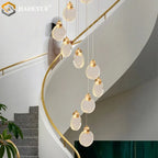 Crystal Spiral Chandelier LED Modern Minimalist Staircase Living Room Light