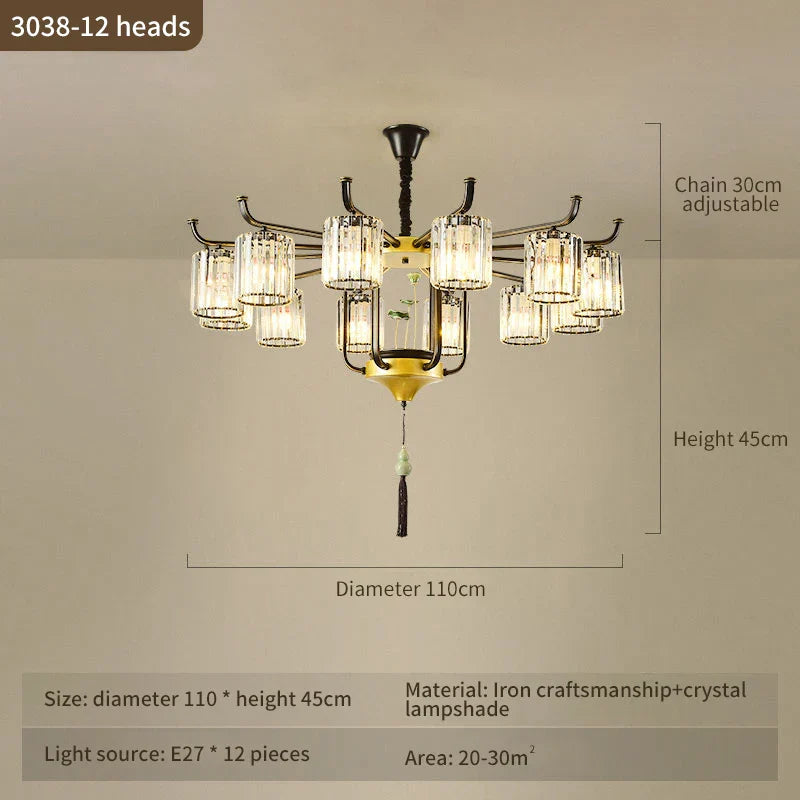 Luxury Crystal Chandelier: Modern Chinese Villa Living Room Lighting
