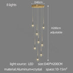 Modern Crystal Long Chandelier for Sales Department, Living Room & Restaurant