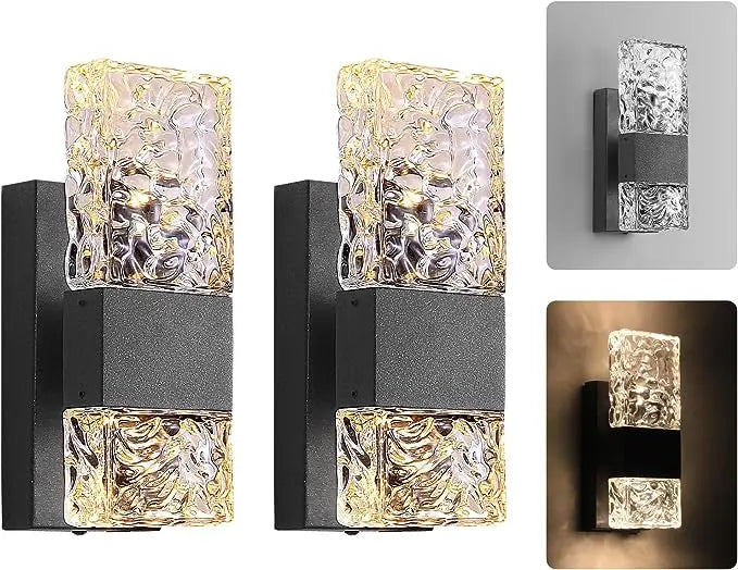 Outdoor LED Wall Light Dusk to Dawn Sensor Matte Black Waterproof Sconce