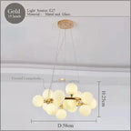 LED Glass Chandelier Pendant Lamp for Living Room Dining Room Lighting