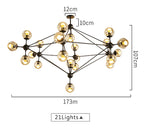 Magic Bean Glass Ball Chandelier - Vintage Industrial Loft Hanging Light