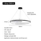 Nordic Minimalism Ring LED Chandelier Acrylic Circle Pendant Light Fixture