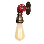 Industrial Iron Rust Water Pipe Wall Light Vintage E27 Sconce Fixture