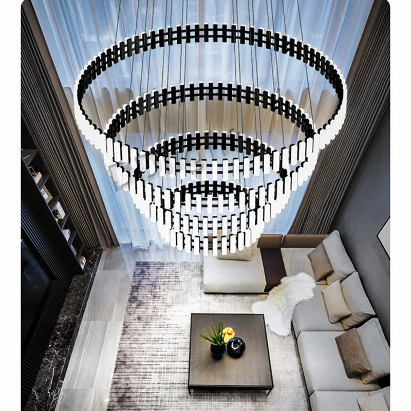 Modern Circle Chandelier: Bright 360° Lighting for Living Room, Kitchen & Bedroom