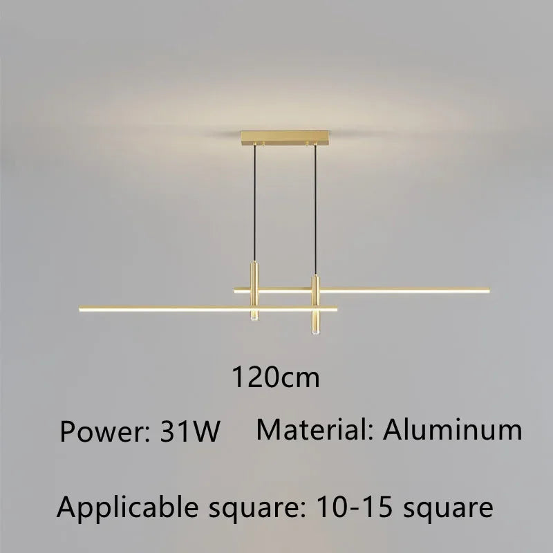 Modern Minimalist Gold Black Dining Table Chandelier for Kitchen & Dining Room