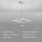 Modern Minimalist LED Ceiling Chandelier Dimmable Bedroom Living Room Lighting