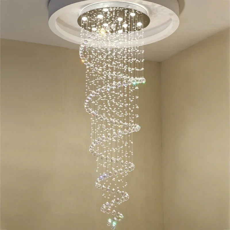 Luxury K9 Crystal Chandelier for Double Staircase and Living Room Lighting