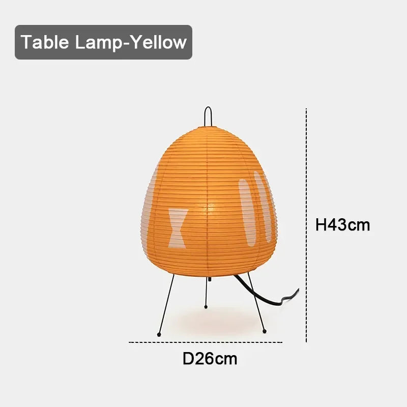 Modern Tripod Rice Paper Table Lamp LED Night Light for Bedroom Home Decor