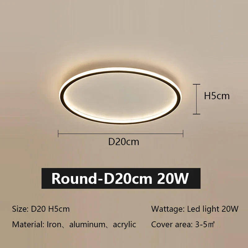 LED Ceiling Lamp Iron Dimmable Modern Living Room Light Fixture