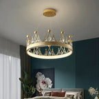 Crown Crystal Chandelier Pendant Light for Bedroom and Living Room Decor